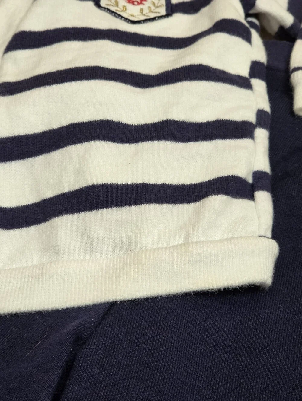 VTG Baby Dior Striped Faux Layered Cardigan Set 18M